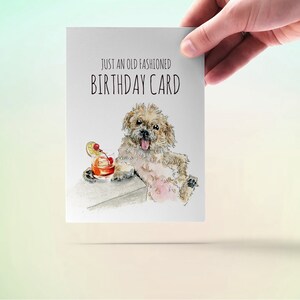 Funny Birthday Card Old Fashioned Cocaktail Bichon Frise Dog image 2