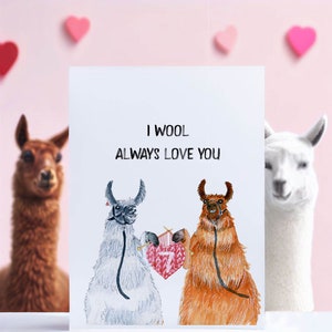 Carte d'anniversaire de 7e anniversaire en laine de lamas pour mari - Je t'aime toujours en laine - Cartes d'anniversaire amusantes pour lui image 3