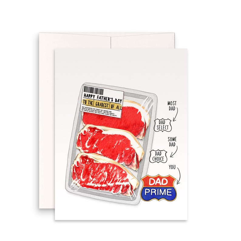Prime Steak Fathers Day Card Funny Barbecue Meat Lover Grill Etsy