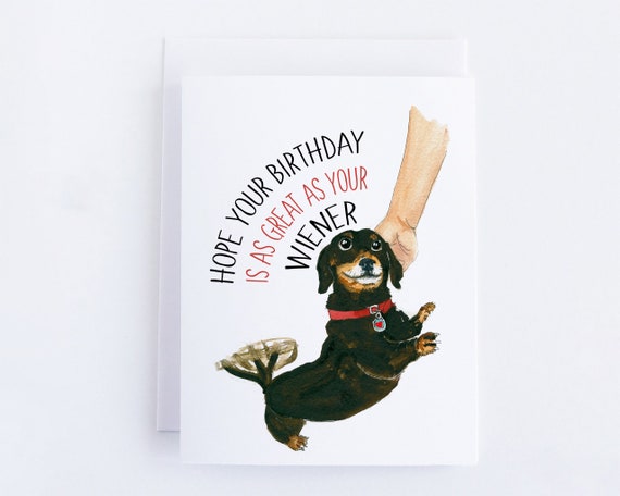 Wiener Dog Personalized Birthday Card for Boyfriend Gifts | Etsy