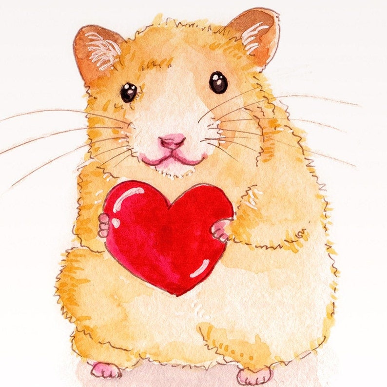 Hamster Anniversary Card For Boyfriend Blank I Love You Card For Husband image 2