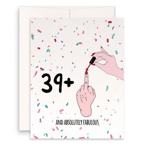 Carte de 40e anniversaire offensante, cartes d'anniversaire drôles pour les meilleurs amis, cartes de quarante anniversaire grossier pour elle, joyeux anniversaire de 40 ans jurer