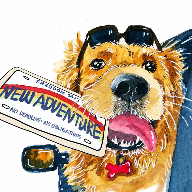Dog Retirement Card - Coworker Leaving Farewell Cards - New Adventure Golden Retriever image 4