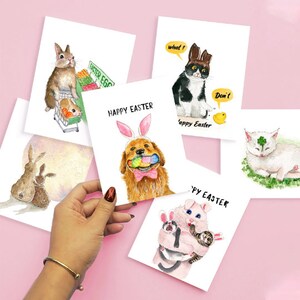Golden Retriever Dog Funny Easter Cards For Kids Watercolor Egg Easter Gifts For Granddaughter image 6