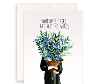 Flowers Sympathy Card - Thinking of You Card - There Are No Words