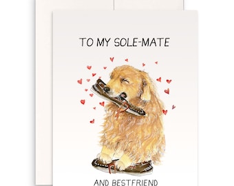 Schattige hond jubileumkaart voor echtgenoot - beste vriend enige partner lederen jubileumcadeau voor vriendin