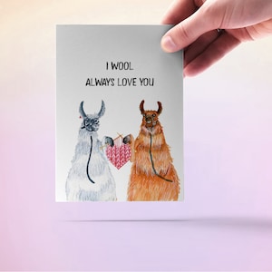 Carte d'anniversaire de 7e anniversaire en laine de lamas pour mari - Je t'aime toujours en laine - Cartes d'anniversaire amusantes pour lui image 6