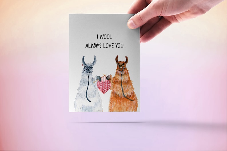 Carte d'anniversaire de 7e anniversaire en laine de lamas pour mari - Je t'aime toujours en laine - Cartes d'anniversaire amusantes pour lui image 6