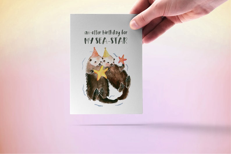 Sea Otter Sister Birthday Card Funny An-Otter Happy Birthday Card To My Sea Star image 8