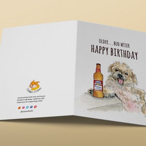 Budweiser Beer Birthday Card Funny - Older but Wiser - Etsy
