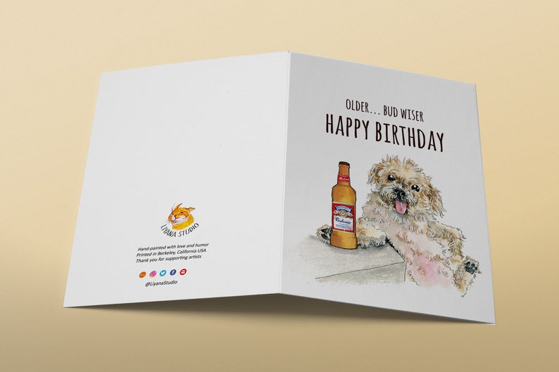 Budweiser Beer Birthday Card Funny Older but Wiser | Etsy