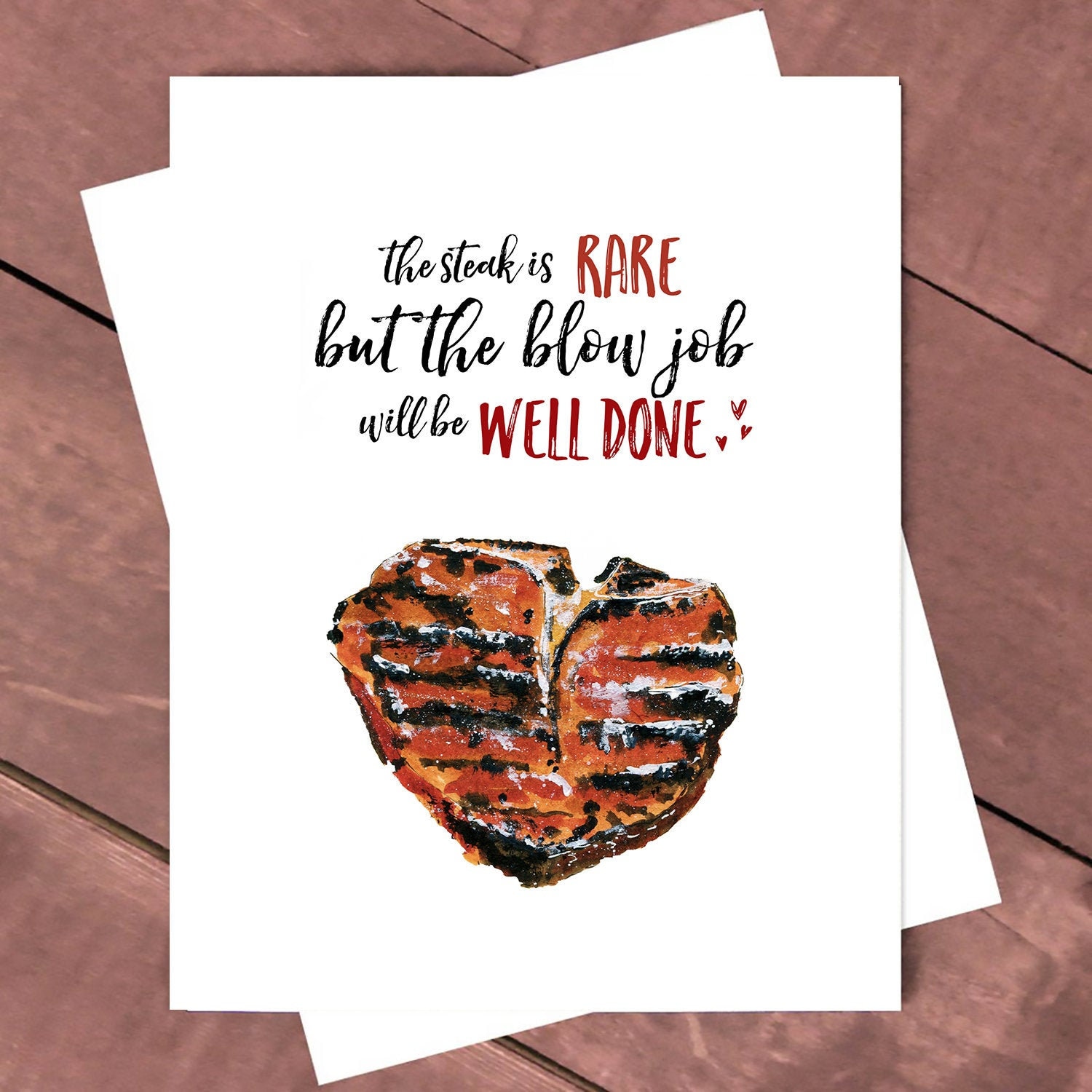 Steak and Blowjob Love Day Card for Boyfriend Funny Steak Etsy
