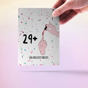 Carte offensive du 30e anniversaire pour elle, cadeau féministe de vernis à ongles du majeur absolu fabuleux