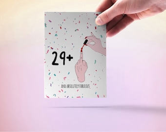 Carte offensive du 30e anniversaire pour elle, cadeau féministe de vernis à ongles du majeur absolu fabuleux