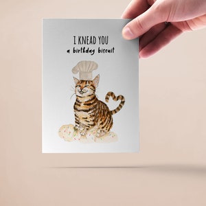 Funny Birthday Card From Cat Chef Tabby Cat Knead Cake image 5