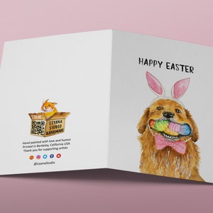 Golden Retriever Dog Funny Easter Cards For Kids Watercolor Egg Easter Gifts For Granddaughter image 9