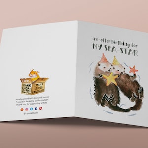 Sea Otter Sister Birthday Card Funny An-Otter Happy Birthday Card To My Sea Star image 7
