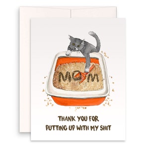 Cat Mom Mother's Day Card Funny - Put Up My Shit Happy Mother's Day Cards From The Cat - Funny Cat Mom Birthday Card