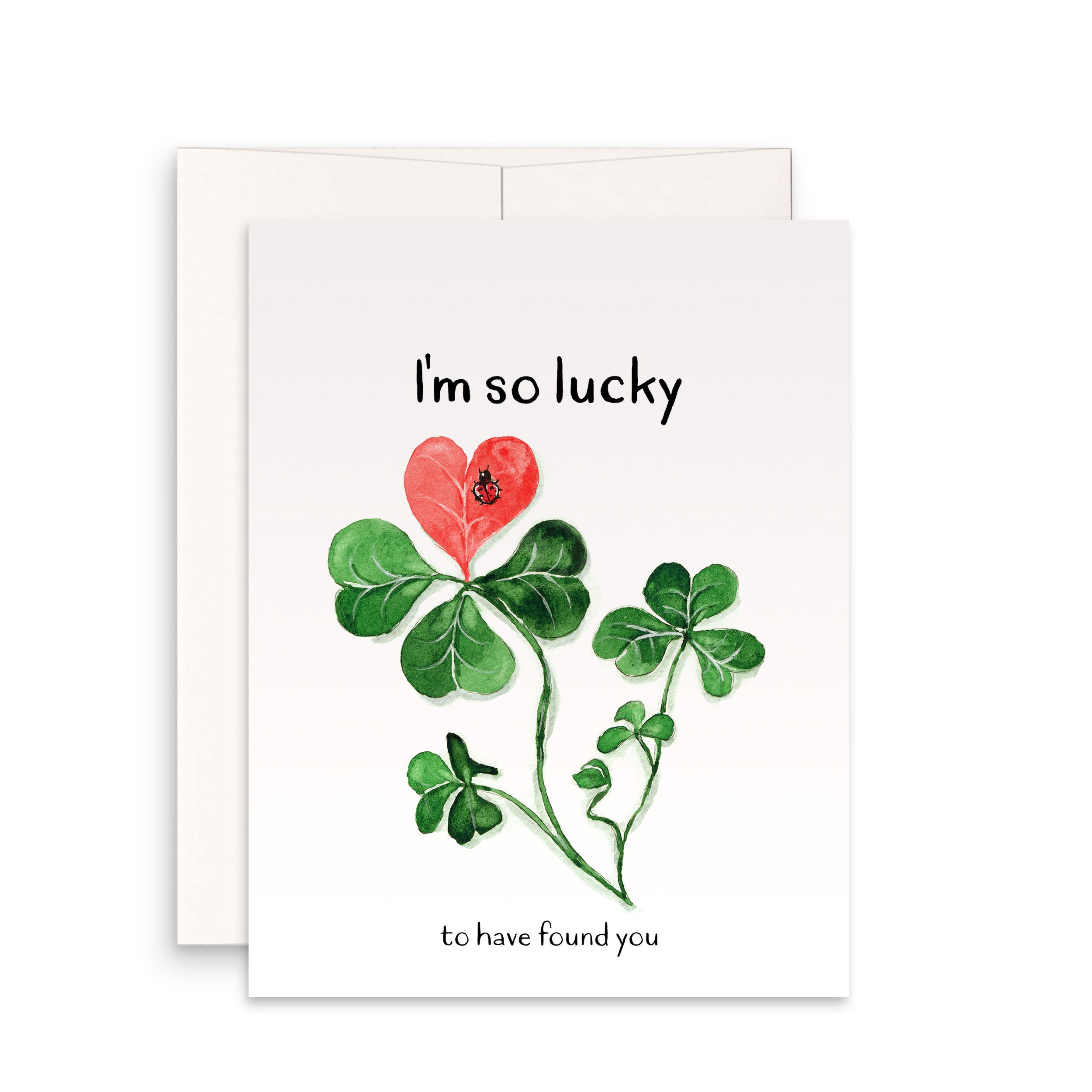 Lucky Clovers Valentines Card For Boyfriend I'm So Lucky Etsy