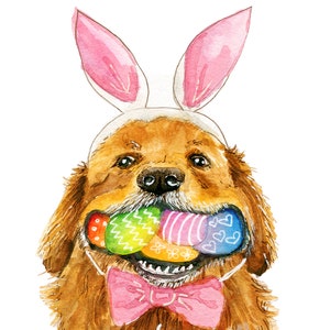 Golden Retriever Dog Funny Easter Cards For Kids Watercolor Egg Easter Gifts For Granddaughter image 4