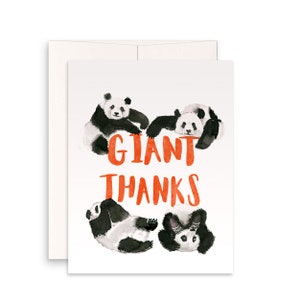 Giant Panda Bear grappige bedankkaarten voor vrienden - babyshower bedankcadeau