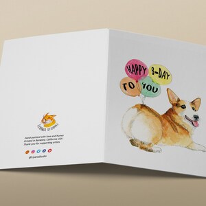 Carte d'anniversaire Corgi Butt drôle – Joyeux anniversaire du chien image 5