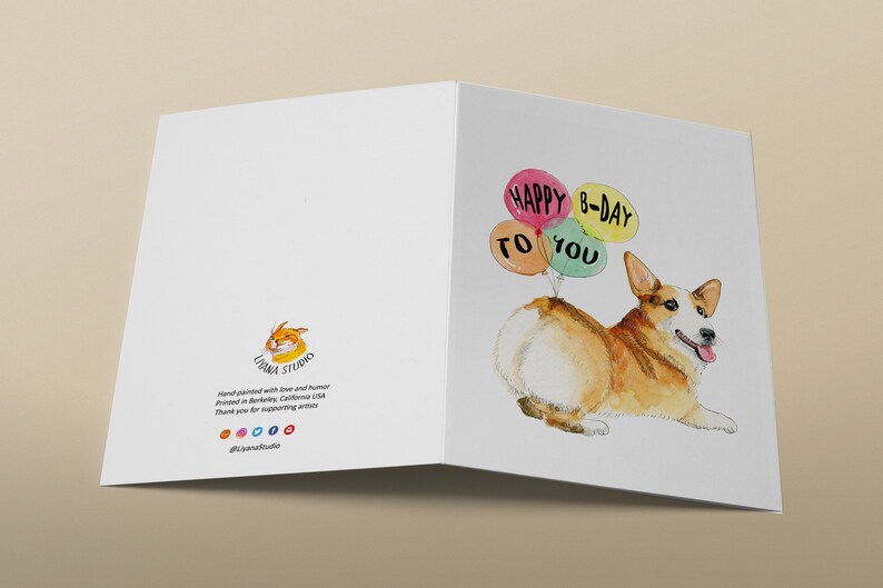 Carte d'anniversaire Corgi Butt drôle – Joyeux anniversaire du chien image 5