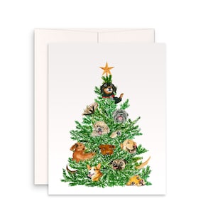 Dog Christmas Card Funny - Dogs Christmas Tree Ornaments - Dachshund Corgi Labrador Retriever Pug Pitbull Dog Lovers