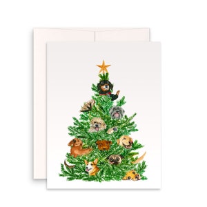 Dog Christmas Card Funny - Dogs Christmas Tree Ornaments - Dachshund Corgi Labrador Retriever Pug Pitbull Dog Lovers