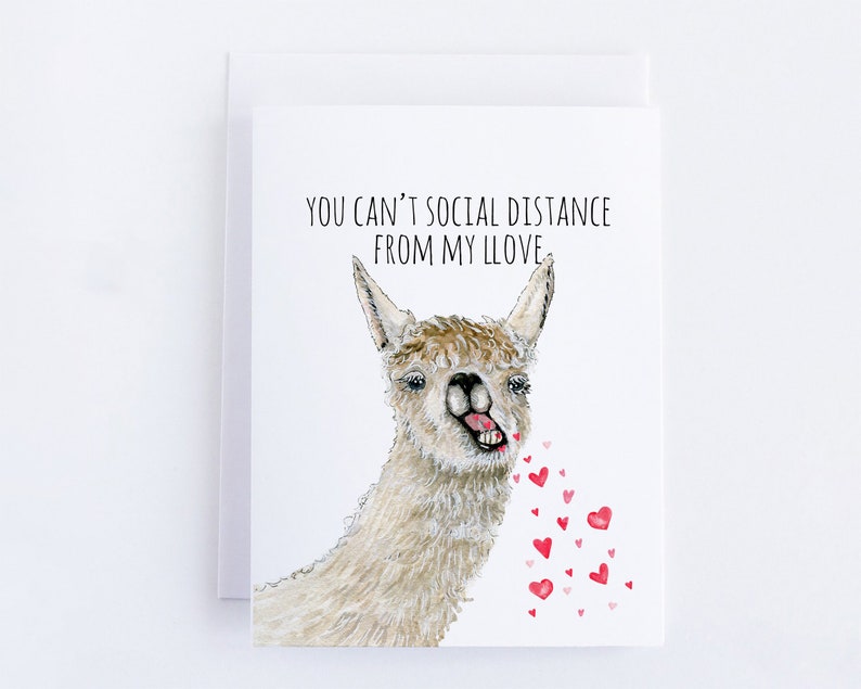 Funny Llama Card For Best Friend BFF Thinking Of You Card Llama spits llove