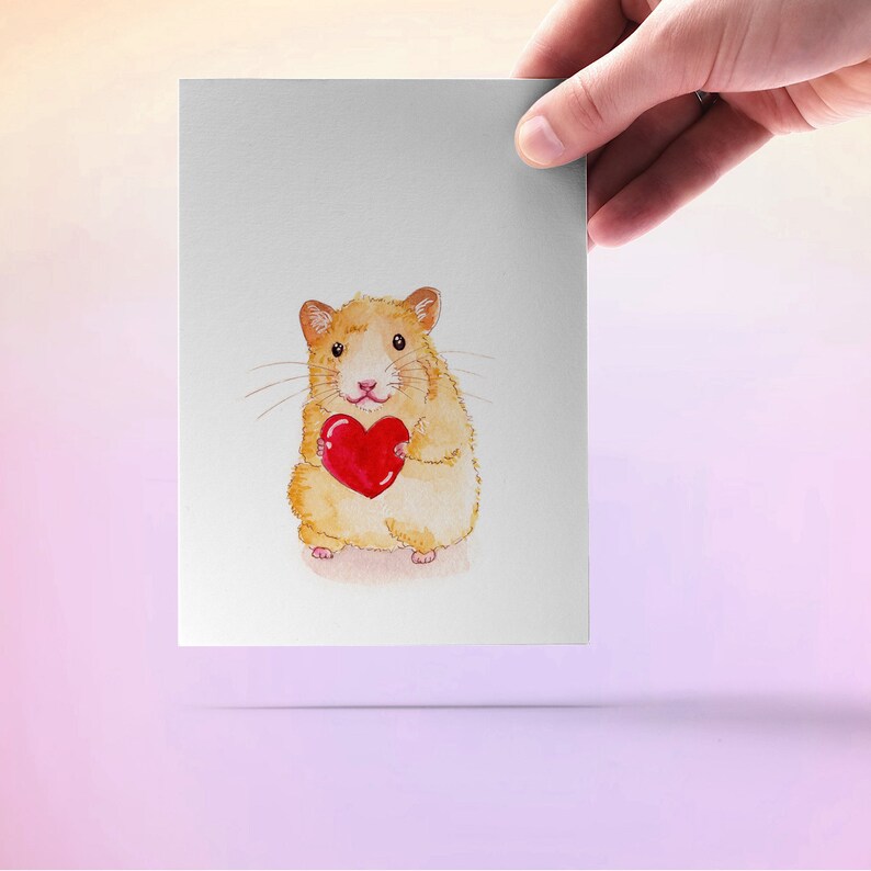 Hamster Anniversary Card For Boyfriend Blank I Love You Card For Husband image 3