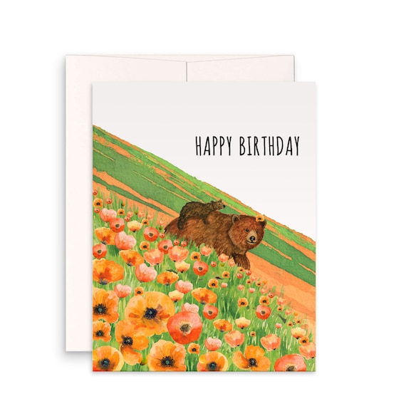 Old English Co. Happy Birthday Card For Mum Or Dad From Three Young Children - Cute Bear Cub Card 'From Your Little Bear Cubs' - Blank Inside Envelope
