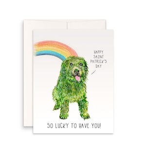 Goldendoodle St. Patricks Day Karte für Freund - Glück haben Sie - St. Patricks Day Geschenk für Sie - Hund St. Patrick's Day Karten