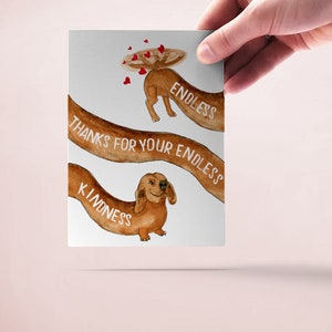 Wiener Dog Funny Thank You Cards Pack Endless Thanks For Kindness Gift image 6