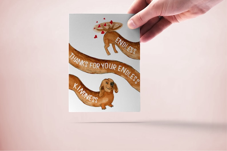 Wiener Dog Funny Thank You Cards Pack Endless Thanks For Kindness Gift image 6