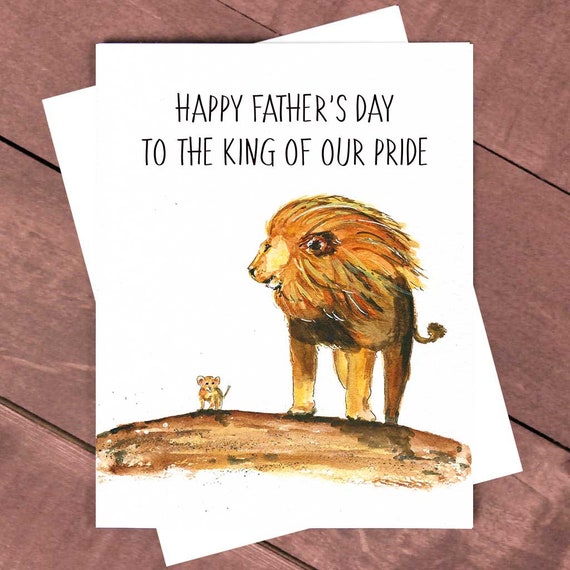 Lion Dad Card Happy Father's Day Card Lion King Card For | Etsy