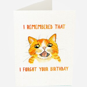 Late Birthday Card Happy Belated Birthday Funny Cat Birthday Etsy