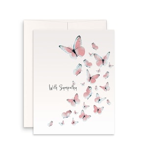 Papillon avec carte de sympathie - Carte Penser à vous