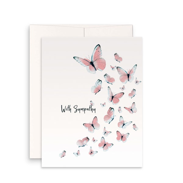 Butterfly With Sympathy Card - Thinking of You Card