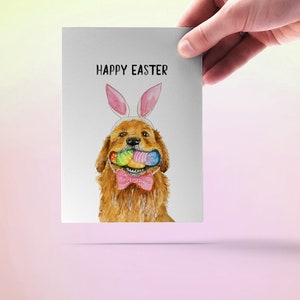 Golden Retriever Dog Funny Easter Cards For Kids Watercolor Egg Easter Gifts For Granddaughter image 10