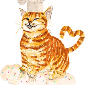 Funny Birthday Card From Cat Chef Tabby Cat Knead Cake Orange Tabby