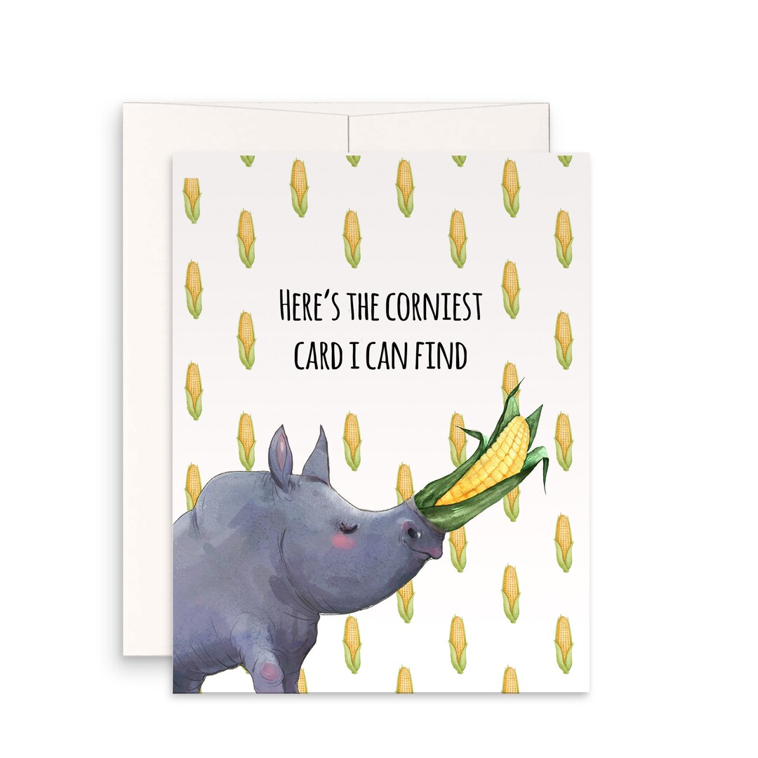Funny Valentines Card for Boyfriend - Rhino Corny Anniversary Cards for ...