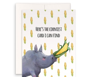 Funny Valentines Card For Boyfriend - Rhino Corny Anniversary Cards For Husband