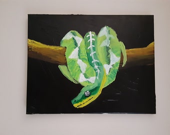 Emerald Tree Boa on Branch