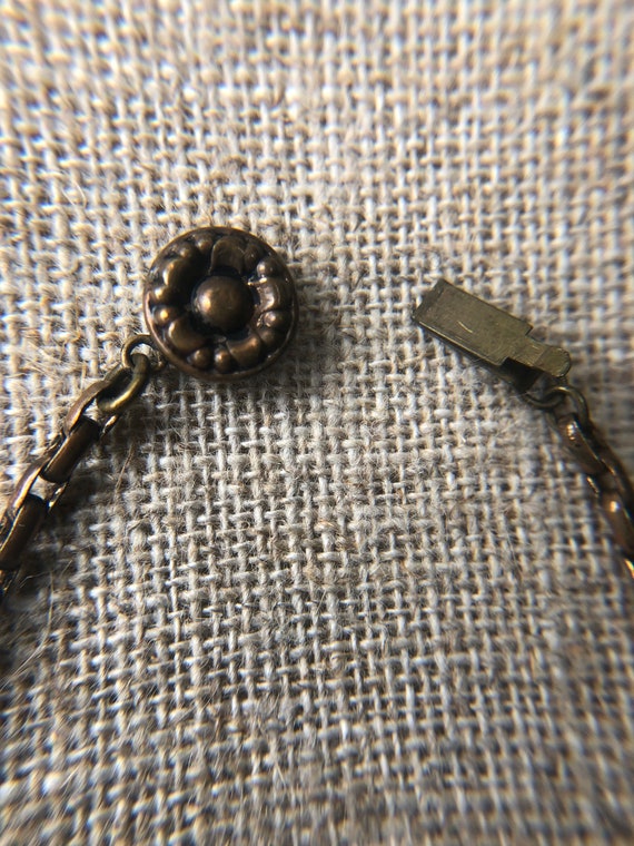 Antique Edwardian Rhinestone, Faux Pearl, Brass N… - image 6