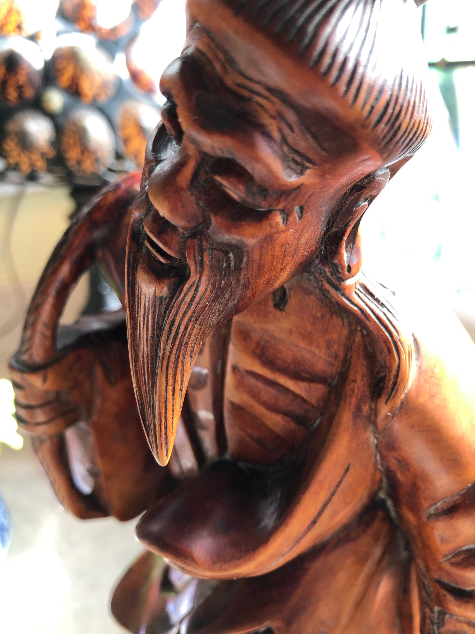 Asian Fishermen Statue Beautifully Hand Carved Etsy