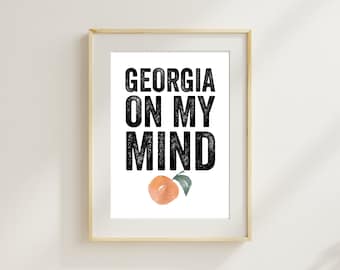 Georgia Peach Print, Southern State Wall Art (Digital Download)