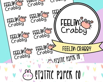 Feelin Crabby Quote - Doodles - Planner Stickers
