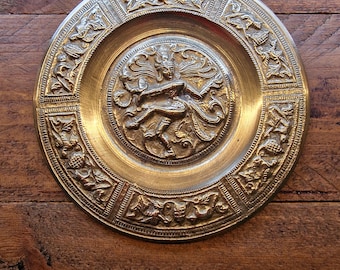 Yoga lover. Brass Shiva Wall Display Plate, Hindu Goddess Gold Dancing Meditation, Eastern Goddess Shiva Hinduism