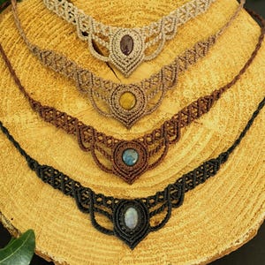 Makramee Edelstein Choker personalisierbar – Mondstein, Labradorit, Amethyst – Boho Halskette image 15
